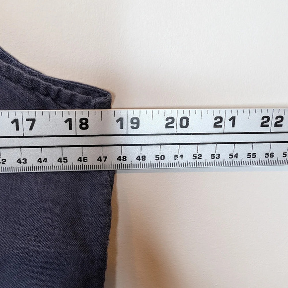 C&C California  Murky Waters Blue Tiered 100% Linen Women Medium Boho - Picture 7 of 7